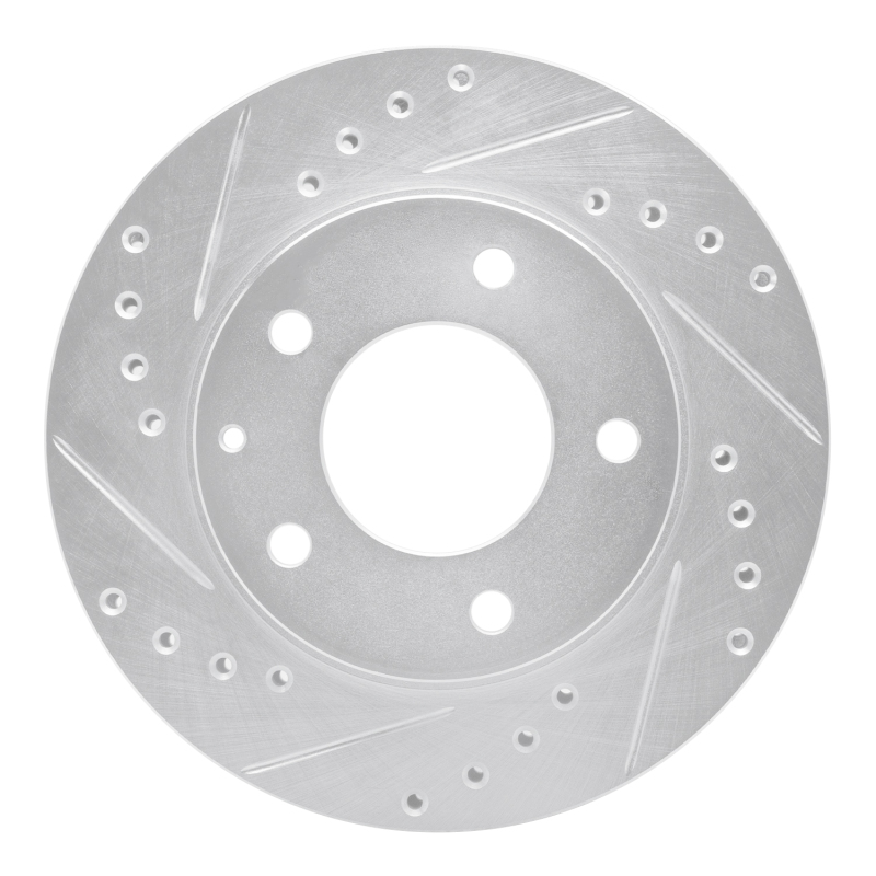 Ford Probe Brake Rotor (1) - Front Left - R1 Concepts - Drilled & Slotted - Silver - `93-`03